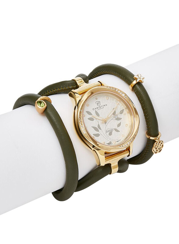 Christina Design London Assemble Collect Analog Swiss Watch for Women with Attached Italian Leather Cord with Genuine Gemstone Charms Band, Water Resi
Christina Design London Assemble Collect Analog Swiss Watch for Women with Attached Italian Leather Cord with Genuine Gemstone Charms Band, Water Resi