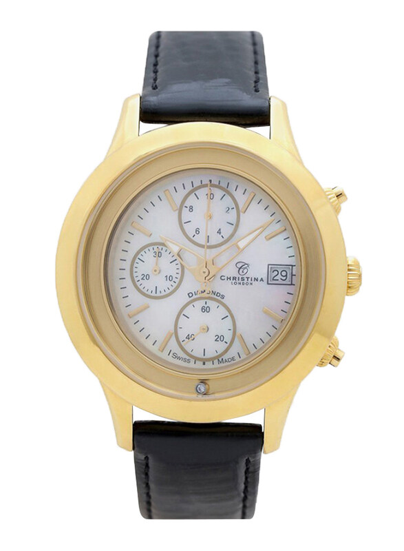 Christina Design London Analog Swiss Watch for Women with Leather Strap, Water Resistant and Chronograph, with 1 Diamond and Mother of Pearl Dial, 304
Christina Design London Analog Swiss Watch for Women with Leather Strap, Water Resistant and Chronograph, with 1 Diamond and Mother of Pearl Dial, 304