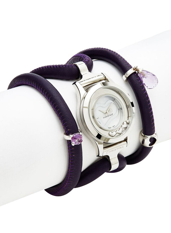 Christina Design London Assemble Collect Analog Swiss Watch for Women with Attached Italian Leather Cord with Genuine Gemstone Charms Band, Water Resi
Christina Design London Assemble Collect Analog Swiss Watch for Women with Attached Italian Leather Cord with Genuine Gemstone Charms Band, Water Resi