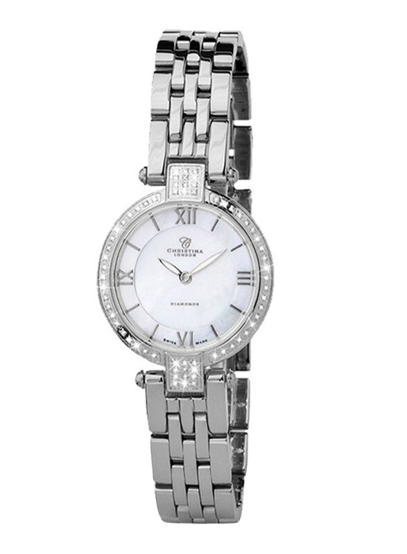 Christina Design London Analog Swiss Watch for Women with Stainless Steel Band, Water Resistant, with Mother of Pearl Dial and 66 Diamonds, 135-2SW, S
Christina Design London Analog Swiss Watch for Women with Stainless Steel Band, Water Resistant, with Mother of Pearl Dial and 66 Diamonds, 135-2SW, S