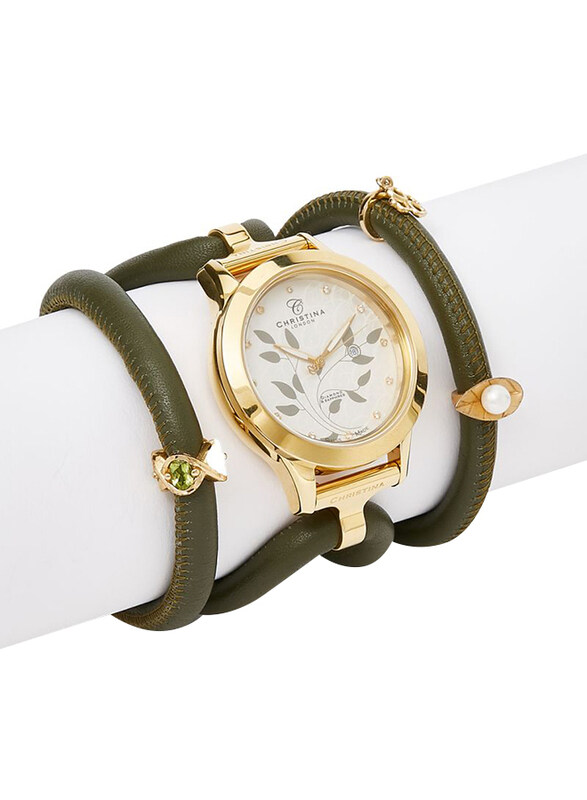 Christina Design London Assemble Collect Analog Swiss Watch for Women with Attached Italian Leather Cord with Genuine Gemstone Charms Band, Water Resi
Christina Design London Assemble Collect Analog Swiss Watch for Women with Attached Italian Leather Cord with Genuine Gemstone Charms Band, Water Resi