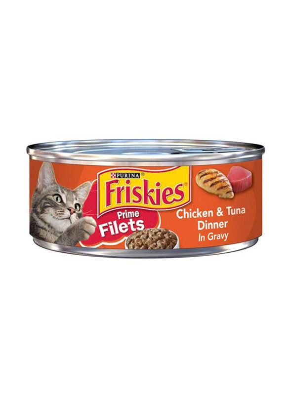 Purina Friskies Prime Filets Can Wet Cat Food with Chicken & Tuna Dinner in Gravy, 156g
Purina Friskies Prime Filets Can Wet Cat Food with Chicken & Tuna Dinner in Gravy, 156g