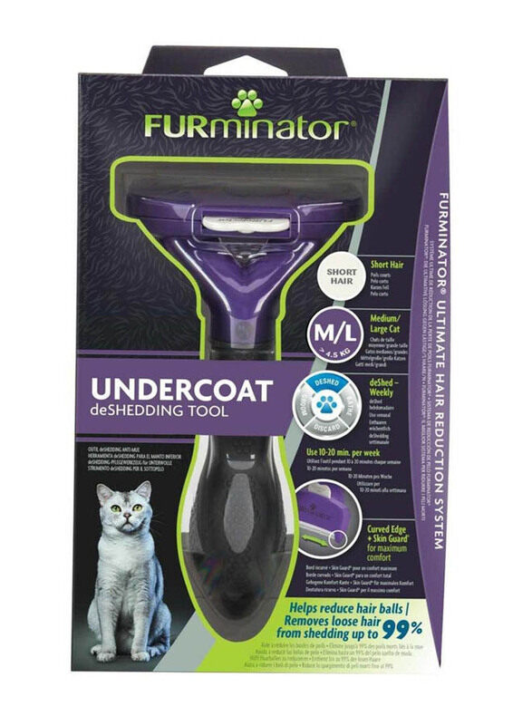 Furminator Undercoat Deshedding Tool for Medium & Large Short Hair Cats, Purple/Black
Furminator Undercoat Deshedding Tool for Medium & Large Short Hair Cats, Purple/Black