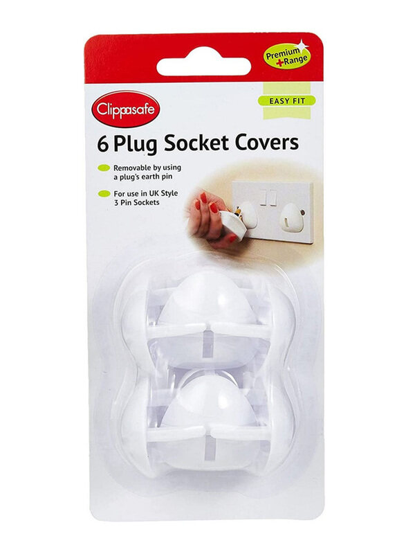 Clippasafe Child Baby Safety Uk Style Premium 3-Pin Plug Socket Plug Covers, 6 Pieces, White
Clippasafe Child Baby Safety Uk Style Premium 3-Pin Plug Socket Plug Covers, 6 Pieces, White