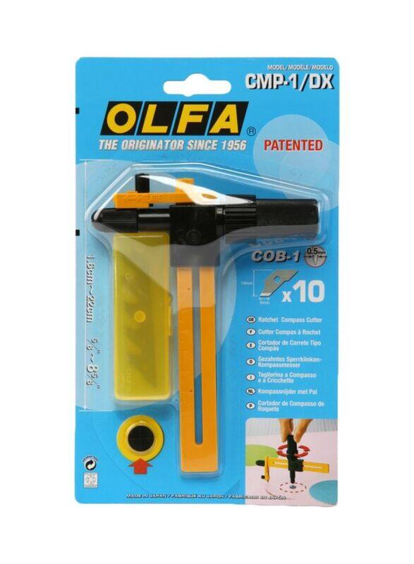 Olfa CMP-1/DX Ratchet System Compass Rotary Blade Yellow/, 1.6 x 22 cm, Yellow/Black
Olfa CMP-1/DX Ratchet System Compass Rotary Blade Yellow/, 1.6 x 22 cm, Yellow/Black