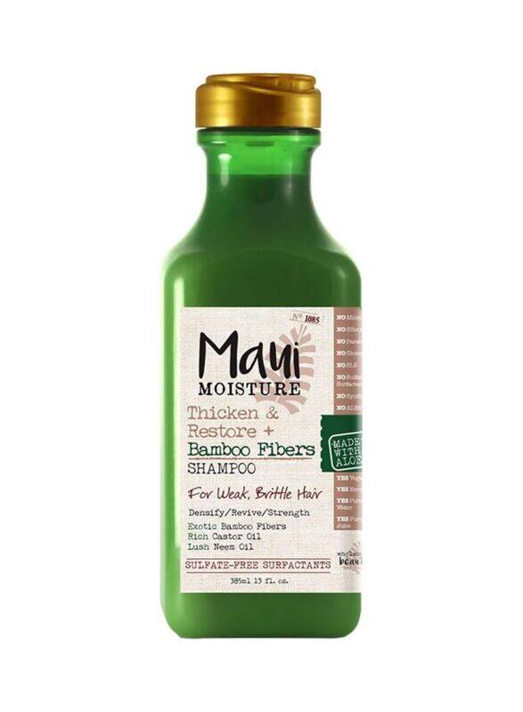 Maui Moisture Thicken and Restore Bamboo Fiber Shampoo for All Hair Types, 385ml
Maui Moisture Thicken and Restore Bamboo Fiber Shampoo for All Hair Types, 385ml