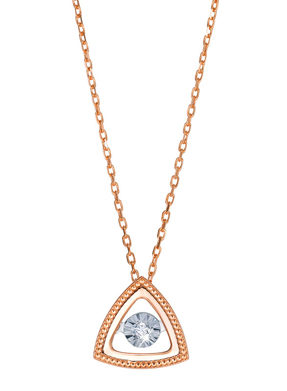 Liali Jewellery 18K Rose Gold Necklace for Women with 0.034ct Dancing Diamond Stone Triangle Shape Pendant, Rose Gold
Liali Jewellery 18K Rose Gold Necklace for Women with 0.034ct Dancing Diamond Stone Triangle Shape Pendant, Rose Gold