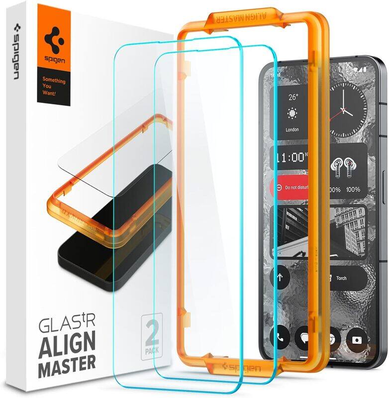 Spigen GLAStR Align Master for Nothing Phone (2) Screen Protector Premium Tempered Glass Case Friendly - (2 PACK)
Spigen GLAStR Align Master for Nothing Phone (2) Screen Protector Premium Tempered Glass Case Friendly - (2 PACK)