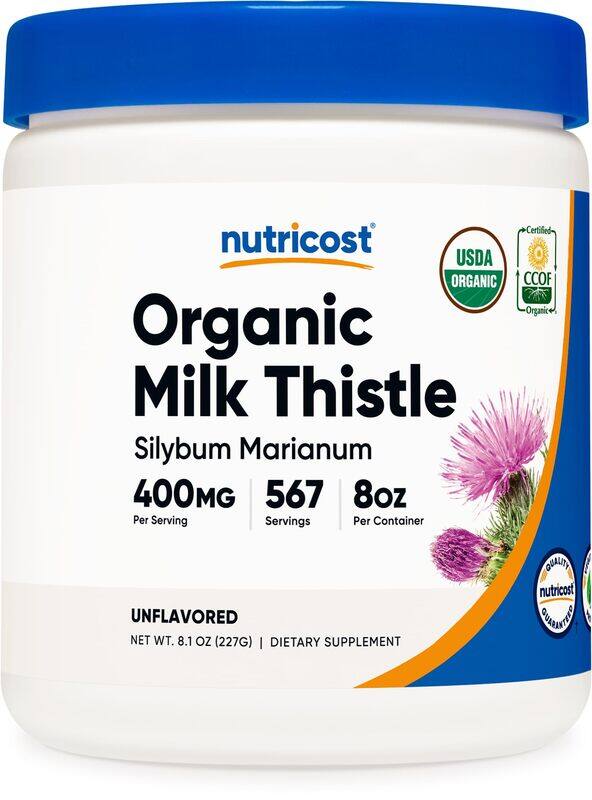 Nutricost Organic Milk Thistle (Silybum Marianum) 8 OZ - 400mg Per Serving, Unflavored - Non-GMO, Gluten Free, USDA Organic
Nutricost Organic Milk Thistle (Silybum Marianum) 8 OZ - 400mg Per Serving, Unflavored - Non-GMO, Gluten Free, USDA Organic