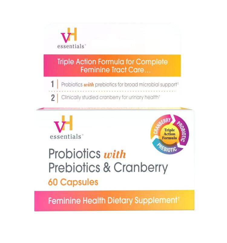 vH essentials Probiotics with Prebiotics and Cranberry Feminine Health Supplement - 60 Capsules
vH essentials Probiotics with Prebiotics and Cranberry Feminine Health Supplement - 60 Capsules