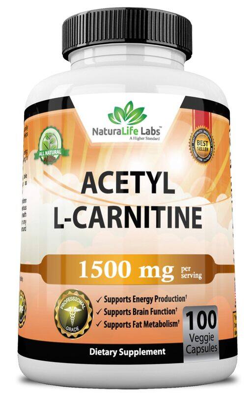 Naturalife Labs Acetyl L-Carnitine 1,500 mg High Potency Supports Natural Energy Production, Sports Nutrition, Supports Memory/Focus - 100 Veggie Capsules
Naturalife Labs Acetyl L-Carnitine 1,500 mg High Potency Supports Natural Energy Production, Sports Nutrition, Supports Memory/Focus - 100 Veggie Capsules