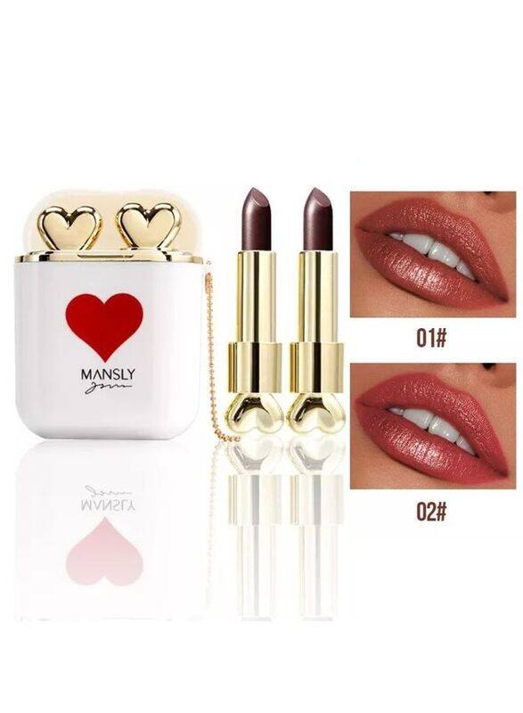 Mansly Cute Wireless Earphone Design Love Double Lipsticks, 2 Pieces, 01/02 Multicolour
Mansly Cute Wireless Earphone Design Love Double Lipsticks, 2 Pieces, 01/02 Multicolour