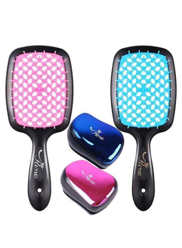 Prime Professional Detangler Superbrush Scalp Massage Comb with Portable Pocket Brush Thick & Curly Combo for All Hair Types, 4 Pieces
Prime Professional Detangler Superbrush Scalp Massage Comb with Portable Pocket Brush Thick & Curly Combo for All Hair Types, 4 Pieces