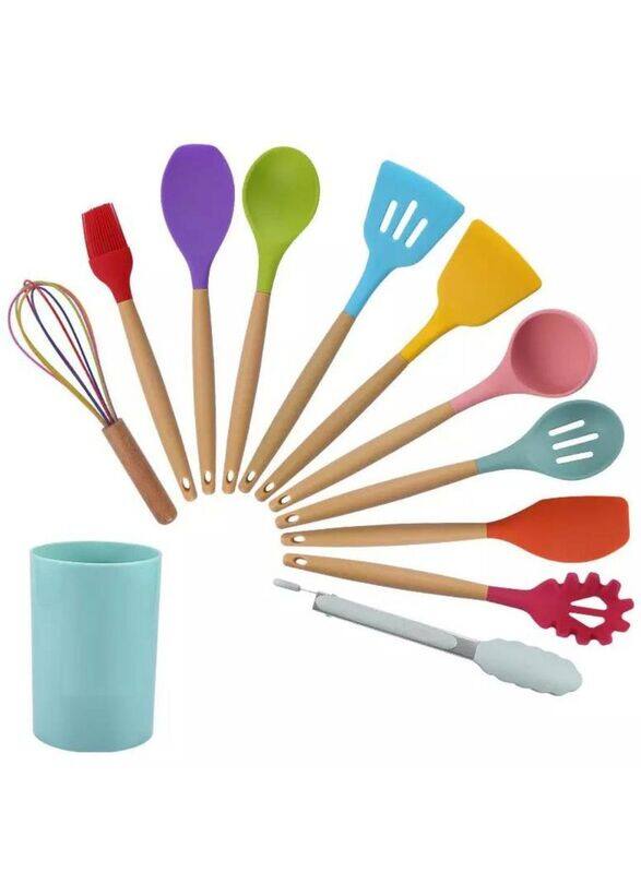Prime 12 Piece Utensils Set for Kitchen Silicone Cooking Set with Holder, Multicolour
Prime 12 Piece Utensils Set for Kitchen Silicone Cooking Set with Holder, Multicolour