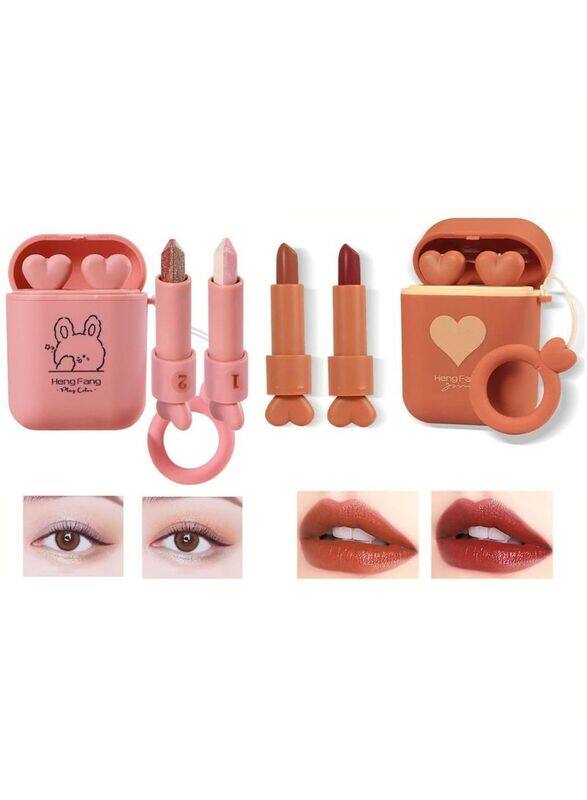 Hengfang Set of Double Tube Eye Shadow Stick & Silky Velvet Matte Lipstick, 01/02 Multicolour
Hengfang Set of Double Tube Eye Shadow Stick & Silky Velvet Matte Lipstick, 01/02 Multicolour