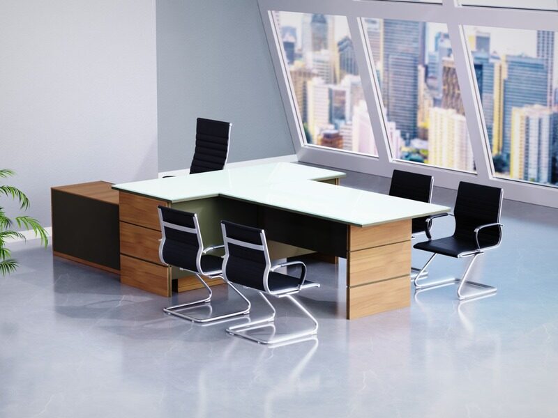 Mahmayi Glass Executive Desk L Shaped Table with Storage Shelves and Cabinet for Desk Sturdy Home Office PC Laptop Workstation Gaming Computer Desk -
Mahmayi Glass Executive Desk L Shaped Table with Storage Shelves and Cabinet for Desk Sturdy Home Office PC Laptop Workstation Gaming Computer Desk -