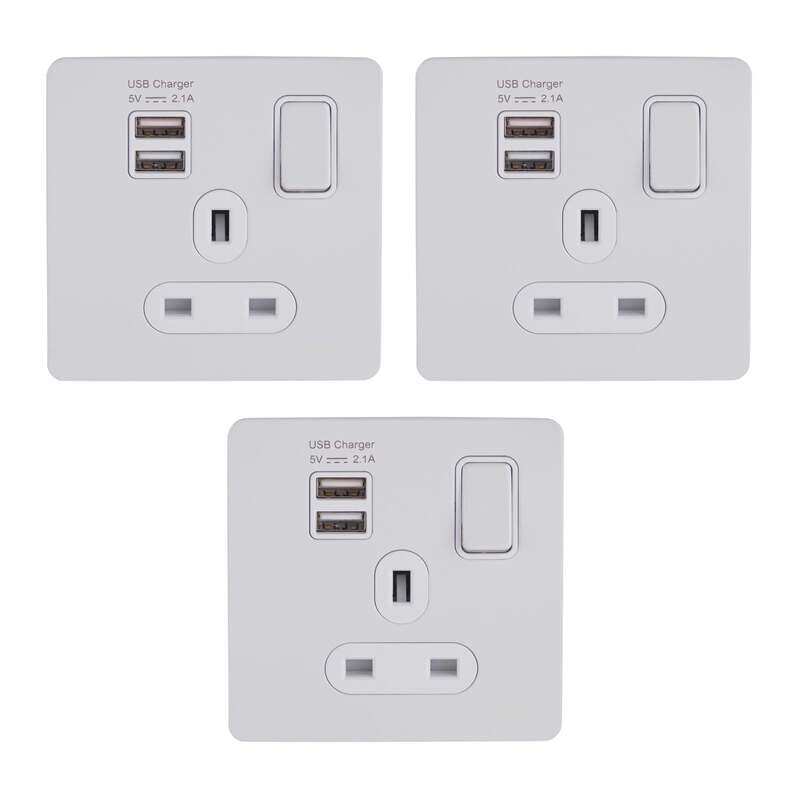Schneider Electric Ultimate Screw Switched Socket with Dual USB, 13A, Painted White , GGBGU34102USBAWPW , Pack of 3
Schneider Electric Ultimate Screw Switched Socket with Dual USB, 13A, Painted White , GGBGU34102USBAWPW , Pack of 3