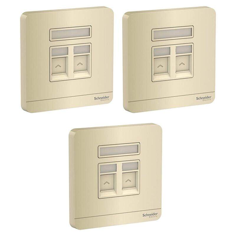 Schneider Electric E8332RJS_WG AvatarOn Gold - 2 Gang Keystone Wallplate with Shutter without Ketstone Jack RJ-45 - Pack of 3
Schneider Electric E8332RJS_WG AvatarOn Gold - 2 Gang Keystone Wallplate with Shutter without Ketstone Jack RJ-45 - Pack of 3