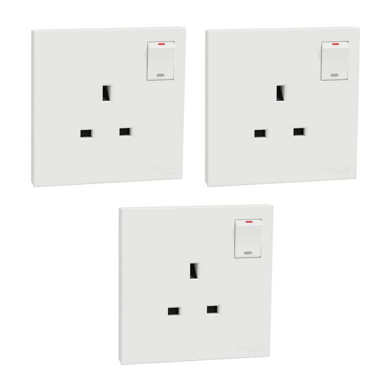 Schneider Electric AvatarOn C 13A 250V 1,Gang Switched Socket with LED Indicator, White , E8715N_WE , Pack of 3
Schneider Electric AvatarOn C 13A 250V 1,Gang Switched Socket with LED Indicator, White , E8715N_WE , Pack of 3