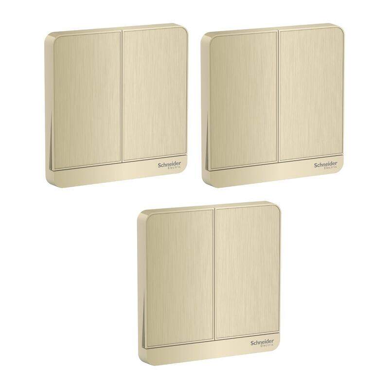 Schneider Electric AvatarOn E8332L2_GH 2 Gang 2 Way Switch 16AX 250V, Gold Hairline - Pack of 3
Schneider Electric AvatarOn E8332L2_GH 2 Gang 2 Way Switch 16AX 250V, Gold Hairline - Pack of 3