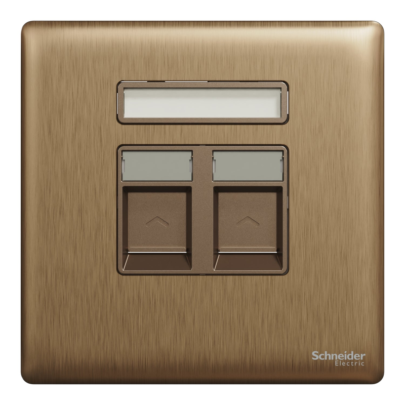 Scheider Electric Schneider Electric Central plate, Unica, for RJ45, 2 gangs, with shutter, dark bronze - NUX32RJ_DB
Scheider Electric Schneider Electric Central plate, Unica, for RJ45, 2 gangs, with shutter, dark bronze - NUX32RJ_DB