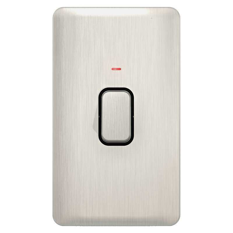Schneider Electric Lisse Screwless Deco Control Switch, 2 Gang, 50A DP with LED Indicator, Stainless Steel , GGBL4021BSS
Schneider Electric Lisse Screwless Deco Control Switch, 2 Gang, 50A DP with LED Indicator, Stainless Steel , GGBL4021BSS