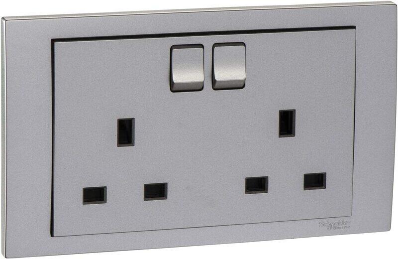 Schneider Electric Vivace Silver - Double switched socket - 16 A x 250 V - 2 Gang, Silver
Schneider Electric Vivace Silver - Double switched socket - 16 A x 250 V - 2 Gang, Silver