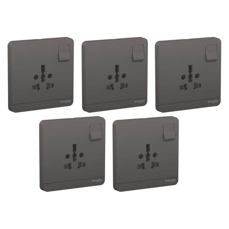 Schneider Electric AvatarOn, switched socket, 2P + 3P, 16 A, 250 V, Dark Grey (Model Number -E8315TS_DG) - Pack of 5
Schneider Electric AvatarOn, switched socket, 2P + 3P, 16 A, 250 V, Dark Grey (Model Number -E8315TS_DG) - Pack of 5