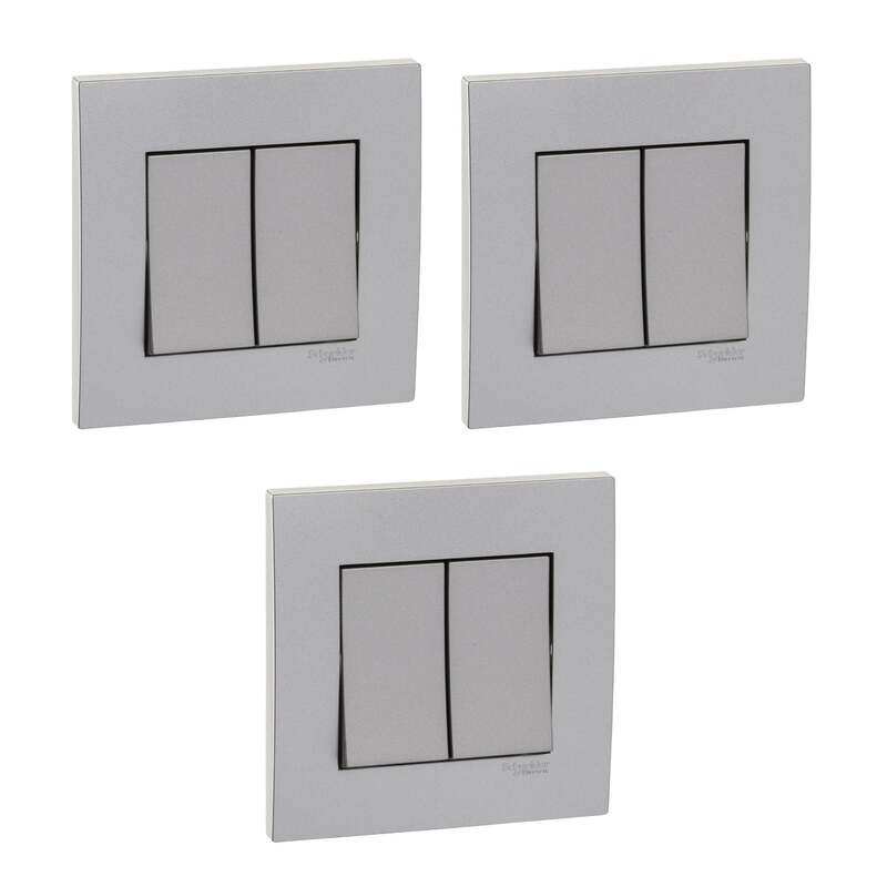 Schneider Electric Vivace 16AX 250V 2,Gang 1,Way Switch, Aluminium Silver , KB32_1_AS , Pack of 3
Schneider Electric Vivace 16AX 250V 2,Gang 1,Way Switch, Aluminium Silver , KB32_1_AS , Pack of 3