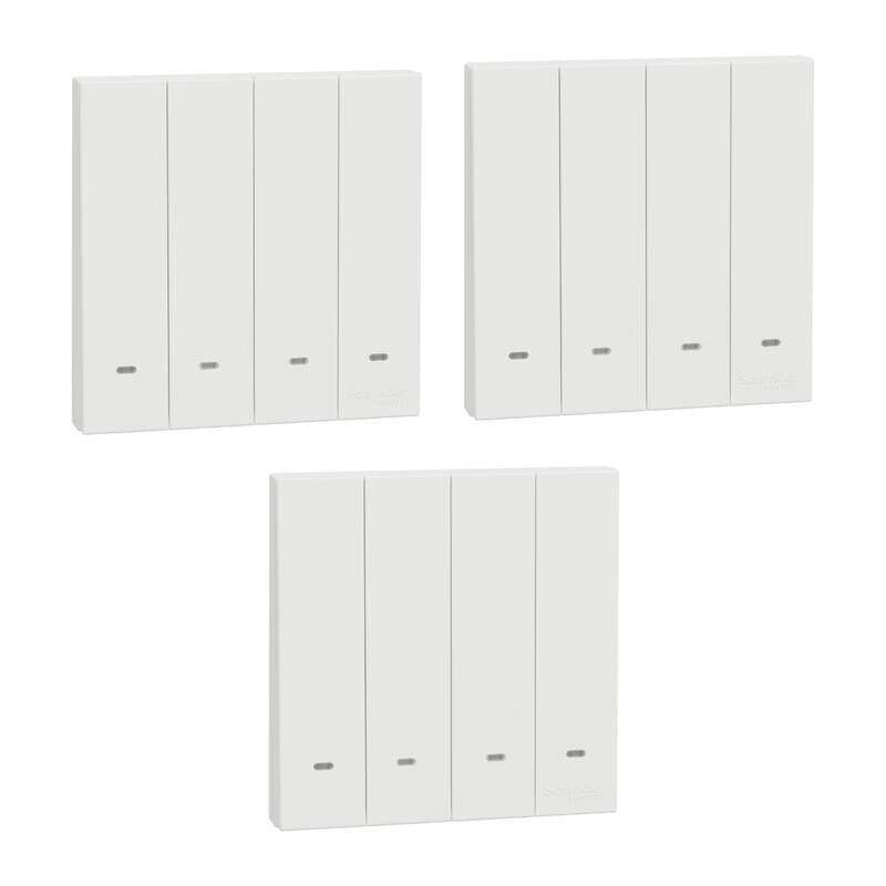 Schneider Electric AvatarOn C 2,Way Switch with Fluorescent Locator, 4 Gang, 16AX, 250V, White , E8734L2F_WE , Pack of 3
Schneider Electric AvatarOn C 2,Way Switch with Fluorescent Locator, 4 Gang, 16AX, 250V, White , E8734L2F_WE , Pack of 3