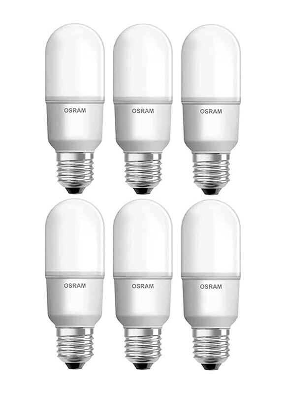 Osram Value Stick Frosted LED Bulb, 10W, E27, 2700K, 6 Pieces, Warm White
Osram Value Stick Frosted LED Bulb, 10W, E27, 2700K, 6 Pieces, Warm White