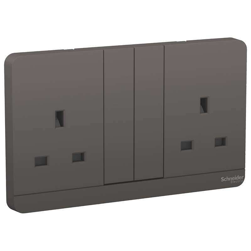 Scheider Electric Schneider Electric AvatarOn, 2 switched socket, 3P, 13 A, 250 V, LED, Dark Grey - E83T25N_DG_G12
Scheider Electric Schneider Electric AvatarOn, 2 switched socket, 3P, 13 A, 250 V, LED, Dark Grey - E83T25N_DG_G12