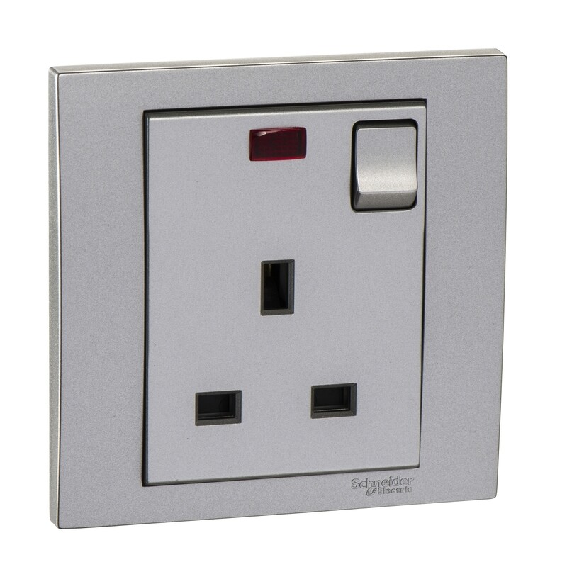 Schneider Electric Schneider Vivace 13A Single Switched Socket with Neon, Aluminium Silver KB15N_AS
Schneider Electric Schneider Vivace 13A Single Switched Socket with Neon, Aluminium Silver KB15N_AS