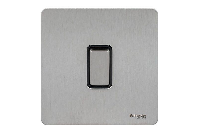 Schneider Electric GU1412BSS 1 Gang Ultimate Screwless Rocker Flat Plate Switch, Stainless Steel with Black Interior
Schneider Electric GU1412BSS 1 Gang Ultimate Screwless Rocker Flat Plate Switch, Stainless Steel with Black Interior