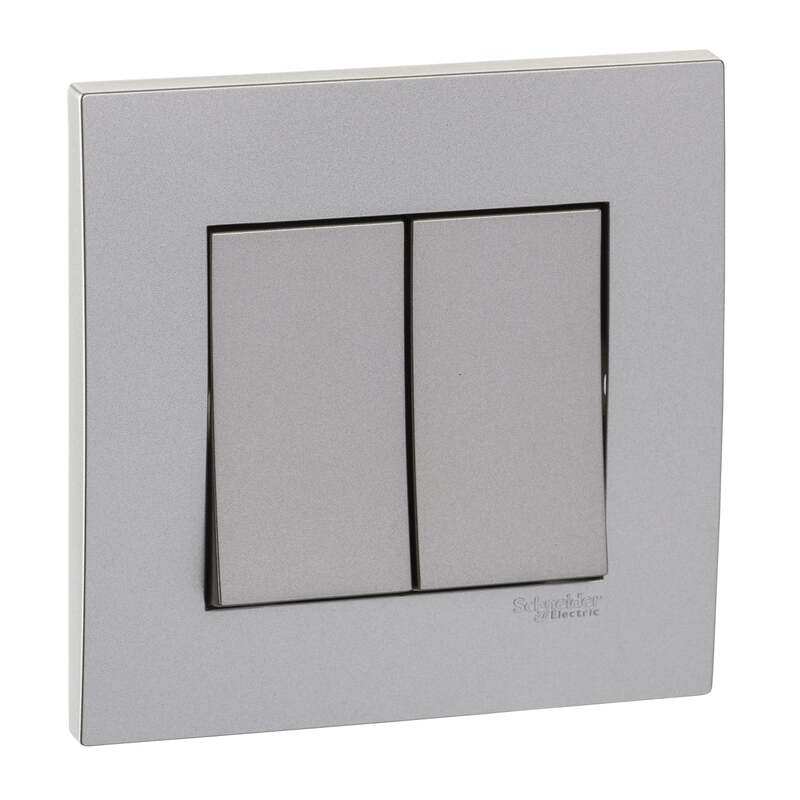 Schneider Electric Vivace 16AX 250V 2,Gang 1,Way Switch, Aluminium Silver , KB32_1_AS
Schneider Electric Vivace 16AX 250V 2,Gang 1,Way Switch, Aluminium Silver , KB32_1_AS