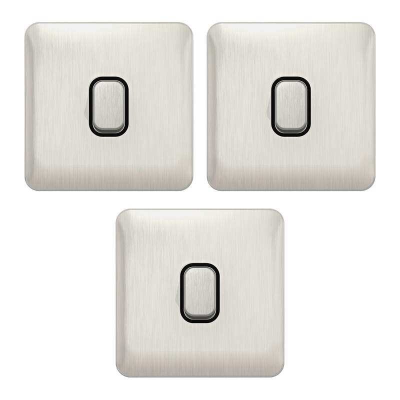 Schneider Electric Lisse Screwless Deco Retractive Switch, 1 Gang 2 Way, 10A, Stainless Steel with Black Interior , GGBL1012RBSSS , Pack of 3
Schneider Electric Lisse Screwless Deco Retractive Switch, 1 Gang 2 Way, 10A, Stainless Steel with Black Interior , GGBL1012RBSSS , Pack of 3