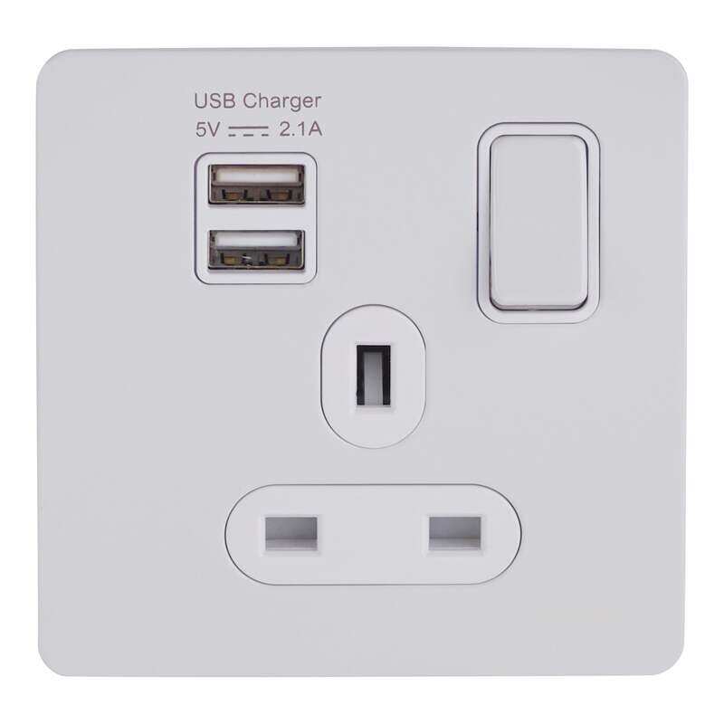 Schneider Electric Ultimate Screw Switched Socket with Dual USB, 13A, Painted White , GGBGU34102USBAWPW
Schneider Electric Ultimate Screw Switched Socket with Dual USB, 13A, Painted White , GGBGU34102USBAWPW