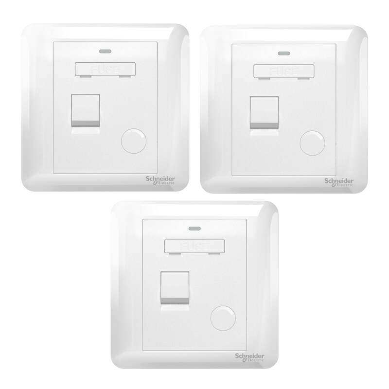 Schneider Electric Affle Plus 13A 250V Fused Connection Unit with Double Pole Switch & Neon Indicator White , A3G31DFSGN_WE_G11 , Pack of 3
Schneider Electric Affle Plus 13A 250V Fused Connection Unit with Double Pole Switch & Neon Indicator White , A3G31DFSGN_WE_G11 , Pack of 3