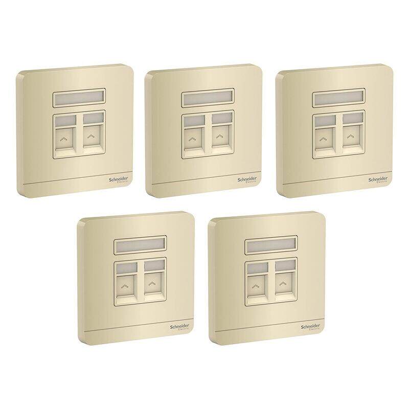 Schneider Electric E8332RJS_WG AvatarOn Gold - 2 Gang Keystone Wallplate with Shutter without Ketstone Jack RJ-45 - Pack of 5
Schneider Electric E8332RJS_WG AvatarOn Gold - 2 Gang Keystone Wallplate with Shutter without Ketstone Jack RJ-45 - Pack of 5