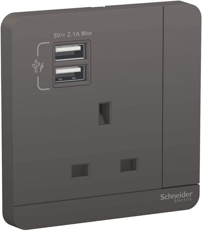 Schneider Electric AvatarOn E8315USB_DG_G12 switched socket 2 USB Charger 3P 13A 250V Dark Grey
Schneider Electric AvatarOn E8315USB_DG_G12 switched socket 2 USB Charger 3P 13A 250V Dark Grey