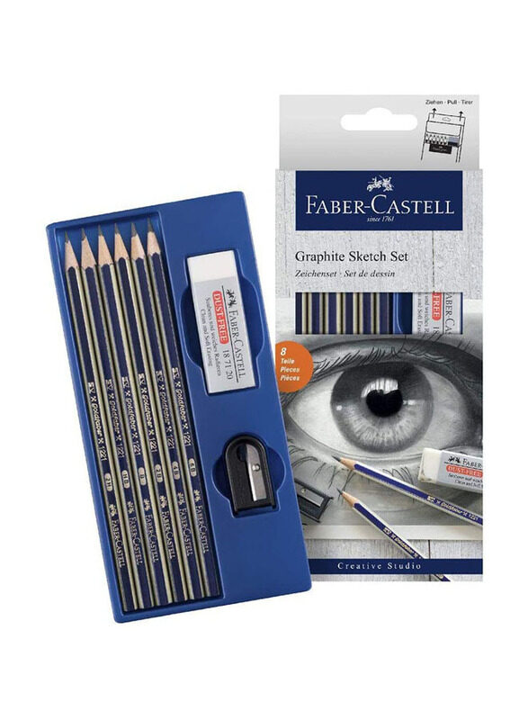 Faber-Castell 7-Piece Graphite Sketch Pencil Set, with Sharpener And Eraser, Grey
Faber-Castell 7-Piece Graphite Sketch Pencil Set, with Sharpener And Eraser, Grey