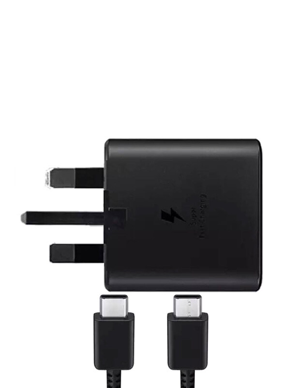 Samsung TA800XBEGAE Travel Wall Charger, 25W 3 Pin with USB Type-C to Type-C Cable, Black
Samsung TA800XBEGAE Travel Wall Charger, 25W 3 Pin with USB Type-C to Type-C Cable, Black