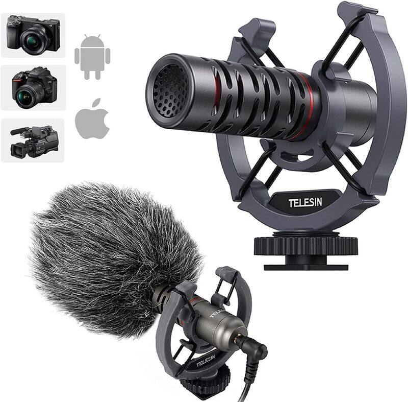 TELESIN Universal Compact On-Camera Microphone, External Mic Shotgun for GoPro, DLSR, iPhone, Andriod, Smartphone, Vlogging, Canon/Nikon/Sony Camera C
TELESIN Universal Compact On-Camera Microphone, External Mic Shotgun for GoPro, DLSR, iPhone, Andriod, Smartphone, Vlogging, Canon/Nikon/Sony Camera C