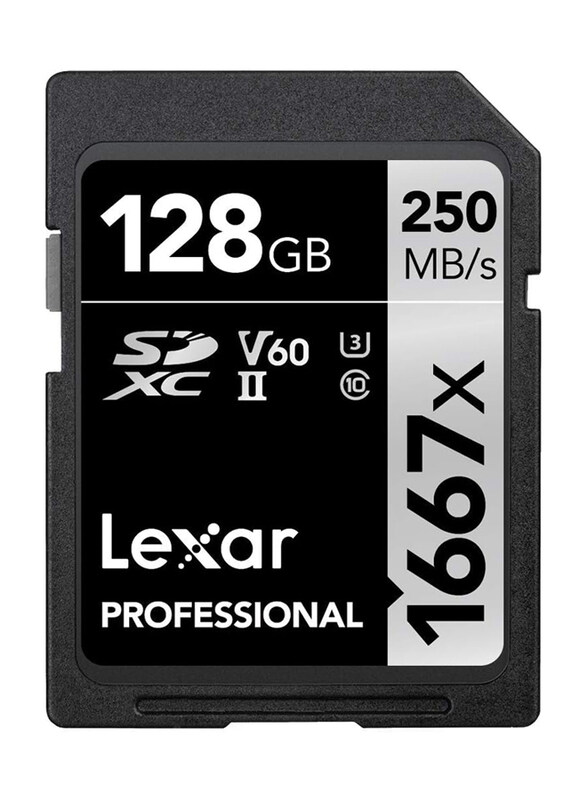 Lexar 128GB Professional 1667x SDXC UHS-II/V60/U3 Memory Card, LSD128CB1667, Black
Lexar 128GB Professional 1667x SDXC UHS-II/V60/U3 Memory Card, LSD128CB1667, Black