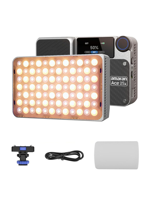 Multiple Aputure Amaran Ace 25x Bi-Colour LED 32W On-Camera Video Light, 2700K-6500K, 6320 Lux @ 0.5m, USB-C Fast Charge, Magnetic Mounting, 9 Light Effects, W
Multiple Aputure Amaran Ace 25x Bi-Colour LED 32W On-Camera Video Light, 2700K-6500K, 6320 Lux @ 0.5m, USB-C Fast Charge, Magnetic Mounting, 9 Light Effects, W