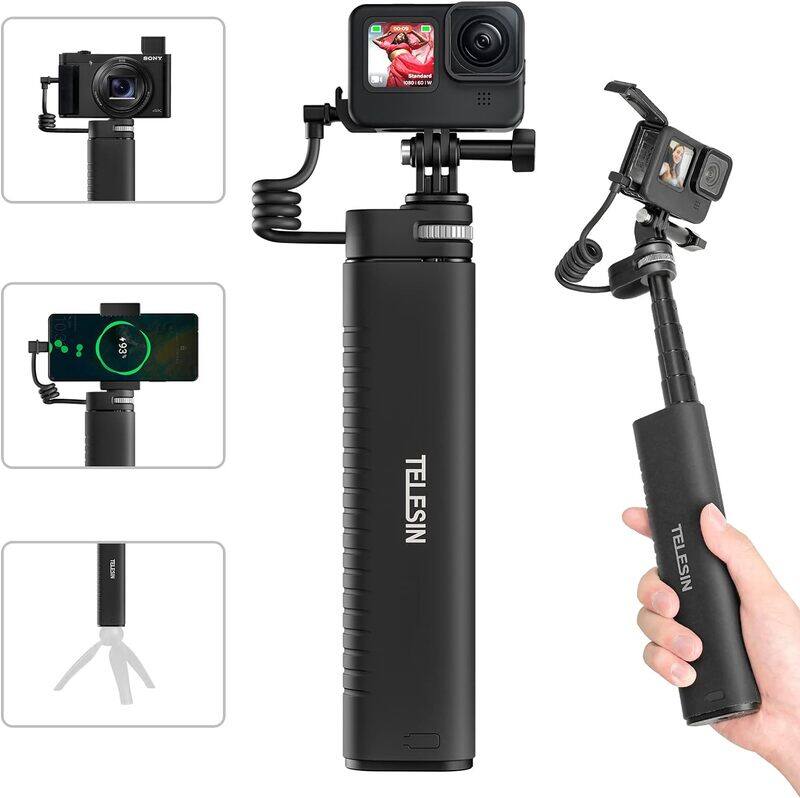 TELESIN TE-CSS-001 10000MAH POWER BANK SELFIE STICK CHARGING HANDLE GRIP FOR GOPRO / SPORTS CAMERA / SMART PHONE
TELESIN TE-CSS-001 10000MAH POWER BANK SELFIE STICK CHARGING HANDLE GRIP FOR GOPRO / SPORTS CAMERA / SMART PHONE