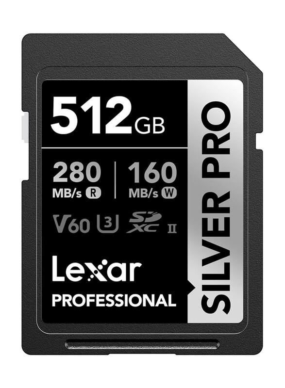 Lexar 512GB Professional Silver Pro SDXC UHS-II Memory Card, LSDSIPR512G-BNNNU, Black
Lexar 512GB Professional Silver Pro SDXC UHS-II Memory Card, LSDSIPR512G-BNNNU, Black