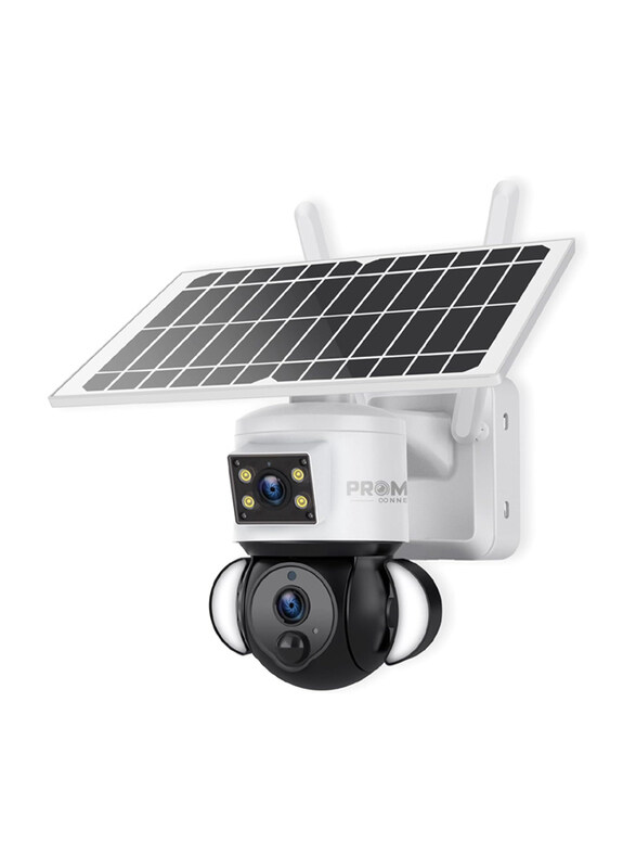 Promage S533 4G Dual-Lens Solar PTZ Camera Outdoor IP65 Wide Angle Colour Night Vision (50ft) 2-Way Audio Motion Detection 12000mAh Battery TF Card (1
Promage S533 4G Dual-Lens Solar PTZ Camera Outdoor IP65 Wide Angle Colour Night Vision (50ft) 2-Way Audio Motion Detection 12000mAh Battery TF Card (1