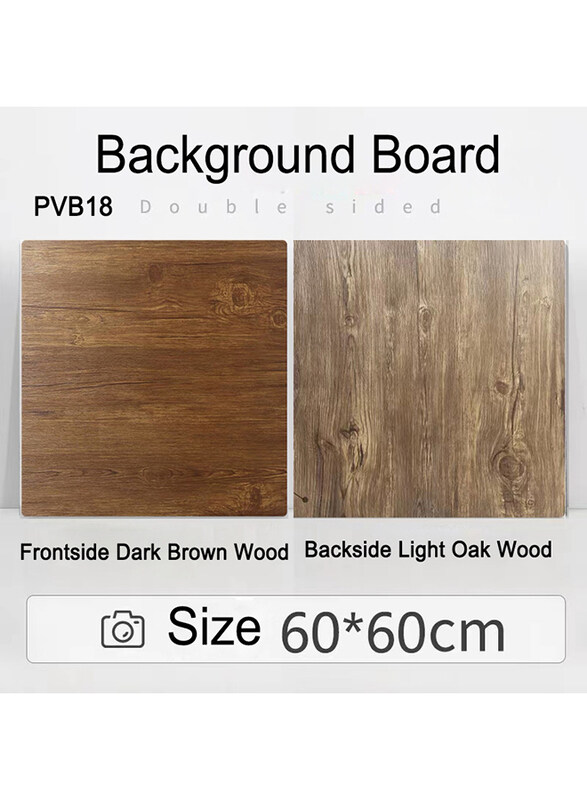 Promage Oak Wood Double-Sided PVC 2-in-1 Photography Background Board, PM-PVB18, Dark Brown/Light Brown
Promage Oak Wood Double-Sided PVC 2-in-1 Photography Background Board, PM-PVB18, Dark Brown/Light Brown