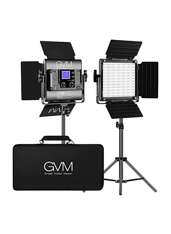 GVM Dimmable Bi-Color Video Lighting Kit, 2 Packs LED Panel Light, CRI97+, Black
GVM Dimmable Bi-Color Video Lighting Kit, 2 Packs LED Panel Light, CRI97+, Black
